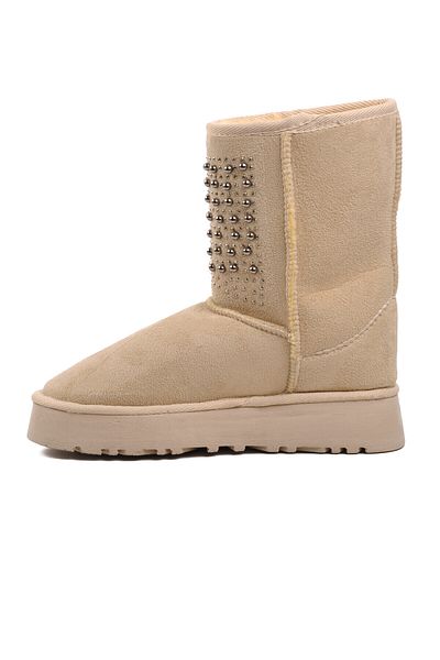 AYAKMOD Γυναικείες Μπότες Μπεζ Suede 696054 Z