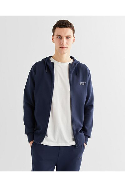Gant Men's Navy Blue Relaxed Fit Hooded Logo Sweatshirt