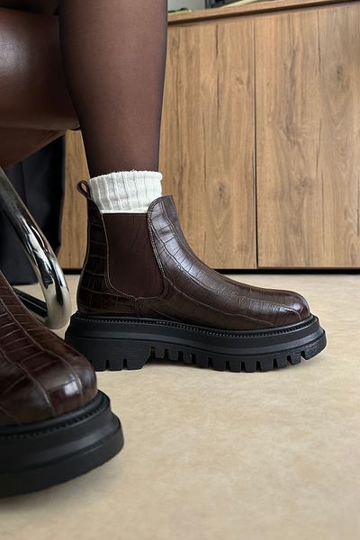 Mupa Shoes Hnědé dámské kozačky - model Croco