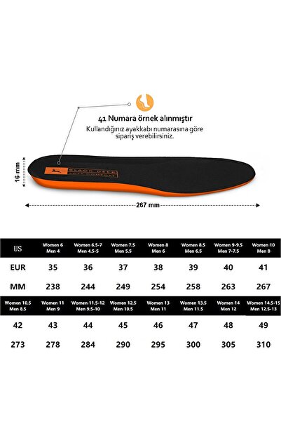 BLACK DEER X30 Yumuşak Ortopedik Tabanlık,rahat Tabanlık,konfor Tabanı,spor Tabanlığı,erkek,kadın,siyah