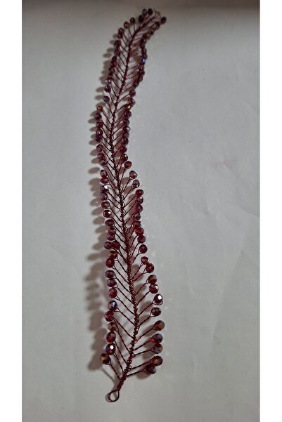 Uslu Çeyiz TEL ,BORDO BONCUKLU  Gelin Saç Ve Türban ya da günlük kullanım saç...