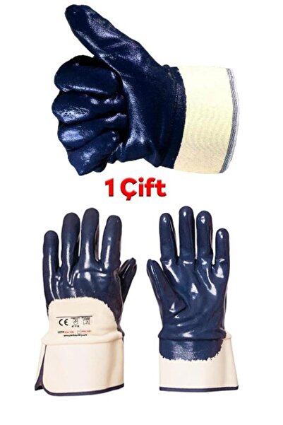 BİTERSE Yağ Su Geçirmez Nitril Eldiven Uzun Konçlu E0370 No 10 XL Petrolcü Eldiveni