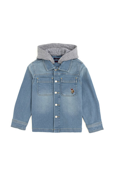 U.S. Polo Assn. قميص جينز أزرق فاتح للأولاد 50291159 -DN0021