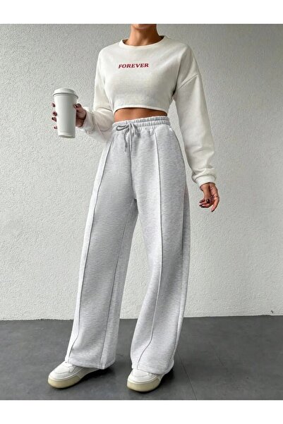 berfmoda Női bő szárú, csíkos melegítőnadrág egész évszakban