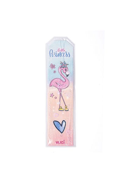 VUKİ Semn de carte cu sclipici cu model flamingo