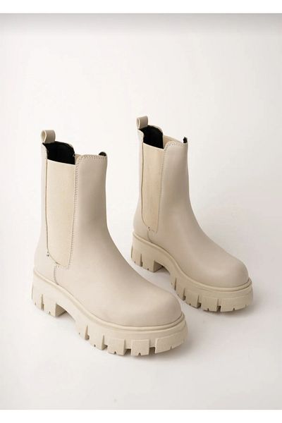Karanshoes Γυναικείες Μπεζ ελαστικές μπότες