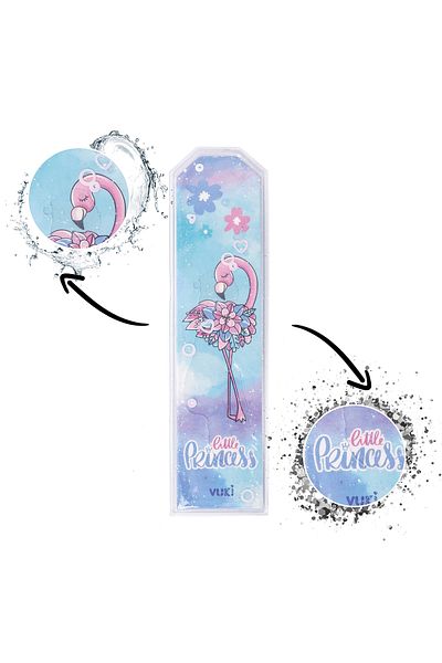 VUKİ Semn de carte cu sclipici cu model flamingo