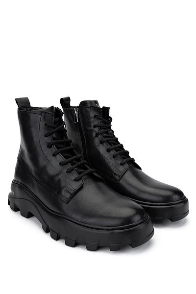Tamer Tanca Men's Genuine Leather Black Leather Casual Boots
