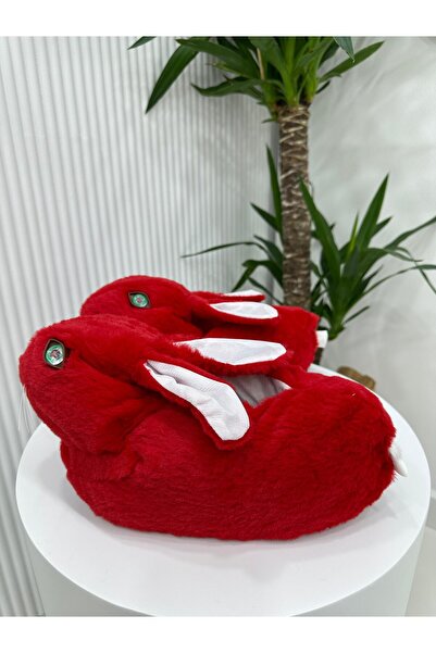 Klay Shoes Tavşan Figürlü Peluş Unisex Ev Pandufu