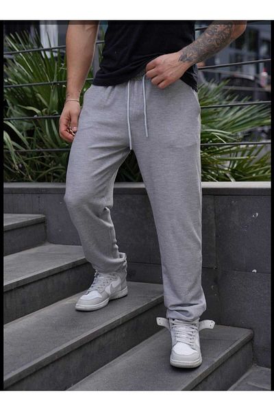 yg ydn giyim Pantaloni de sport unisex gri de mărime mare - picior drept confortabil