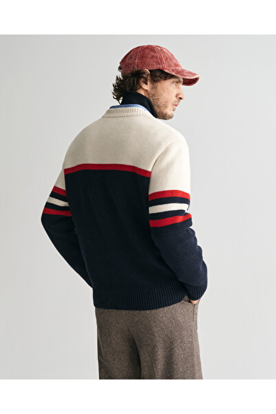 Gant Erkek Lacivert Relaxed Fit Bisiklet Yaka Logolu Kazak