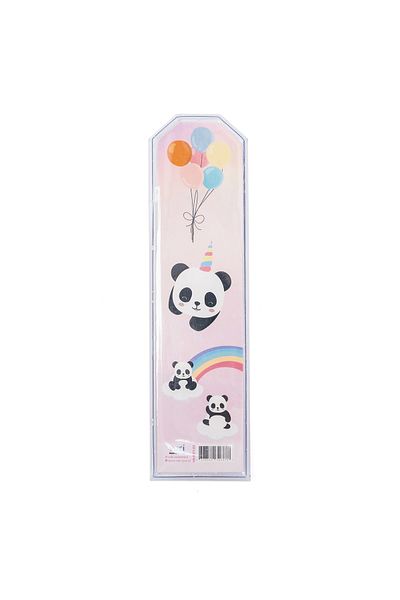 VUKİ Semn de carte cu model panda argintiu