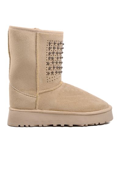 AYAKMOD Γυναικείες Μπότες Μπεζ Suede 696054 Z