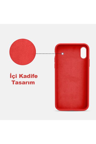 Merwish غطاء حماية من السيليكون متوافق مع هاتف iPhone Xr مع شعار مخملي باللون الأحمر