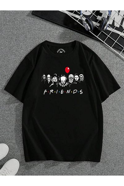 DEEPSENCE Μπλουζάκι FRIENDIS Unisex Μαύρο Oversize