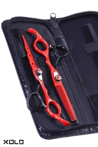 xolo Çelik Saç Kesim Makas Seti Deri Çantalı 6.5 inç XLM808A