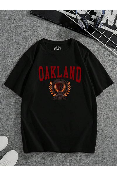 DEEPSENCE Unisex Oversize Μαύρο T-shirt - OAKLAND