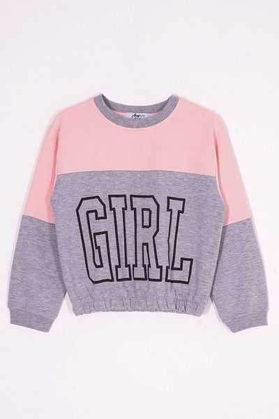 zepkids Σετ φόρμας κοριτσίστικης φόρμας Crew Neck μακρυμάνικη σομόν χρώμα