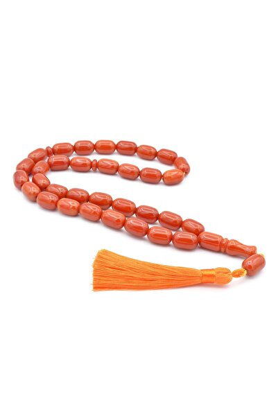 Murty99 Гигантски оранжеви молитвени мъниста от пресован кехлибар с ресни и к...