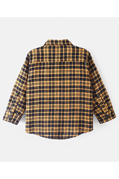 Bonfino Bonfino Cotton Blend Full Sleeves Check Shirt - Yellow