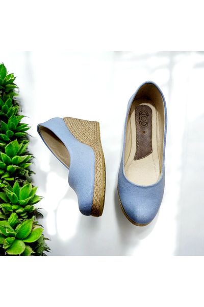 GokceKundura06 Pantofi Damă Paie Model găleată 8 Cm