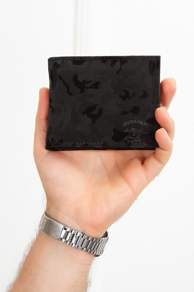 Newish Men's Black Coin Compartment Wallet Card Holder