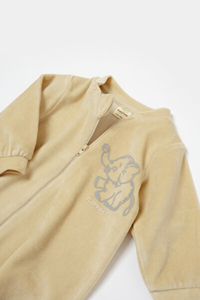 BabyCosy Salopeta Elefant Cu Maneca Lunga Stone,