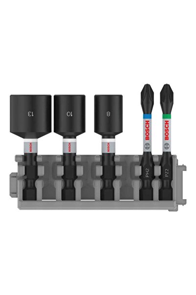 Bosch Impact Control Vidalama Ucu PH2-PZ2 ve Lokma Anahtarı 8-10-13