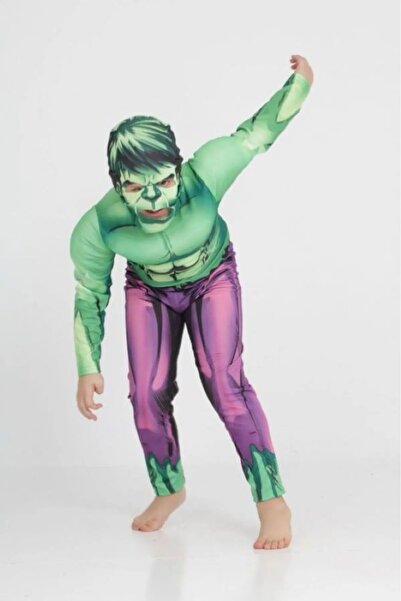 Genel Markalar Marvel Çocuk Süper Kahraman Kaslı Hulk Kostümü - Çocuk Kaslı H...