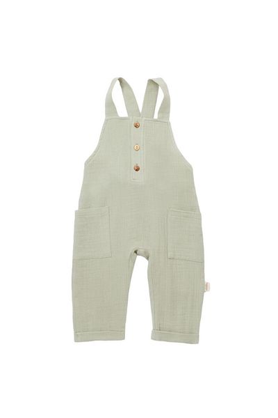 BabyCosy Muslin Summer Jumpsuit with Pockets, , Green