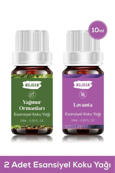 MUJGAN Esansiyel Koku Yağı - Lavanta ve Yağmur Ormanları 2'Li Set