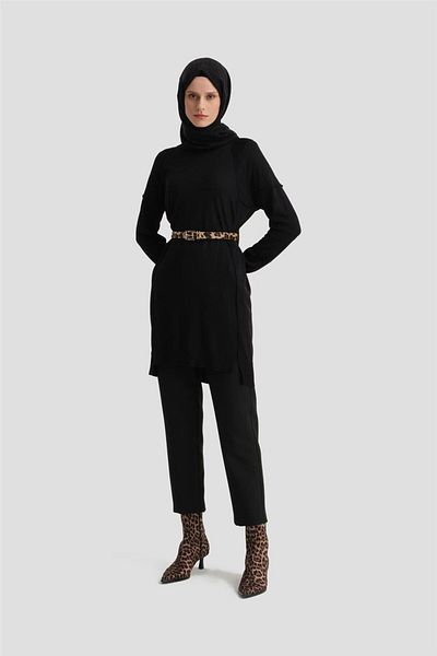 Armine Black Knitwear Tunic - 24Kd2002 Model