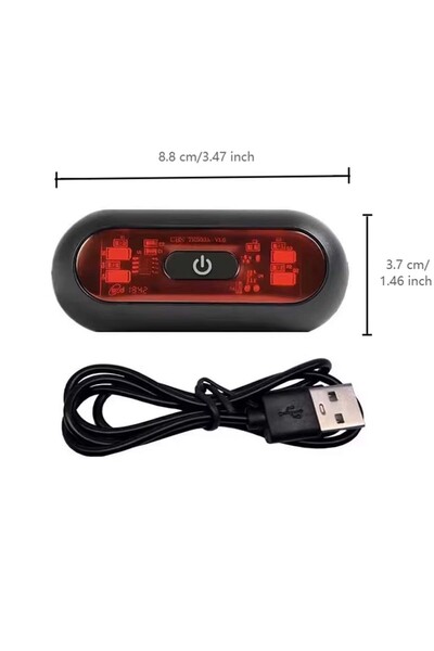 MotoExpress Motosiklet Bisiklet Kaskı Arkası Kırmızı Led Işık Aydınlatma Uyar...