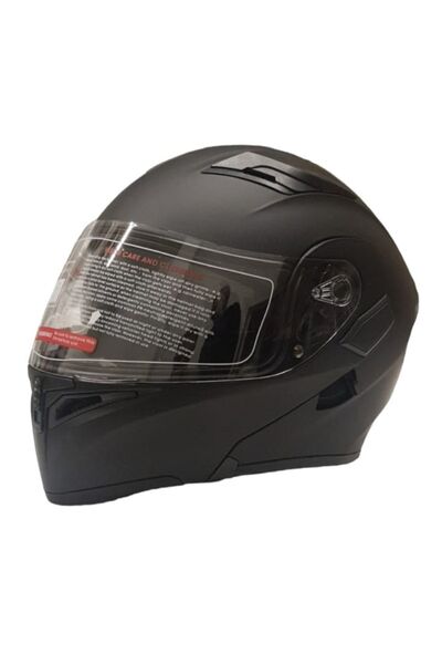 Genel Markalar Jk-902 Kask Çeneden Açılır Güneş Gözlüklü Mat Siyah
