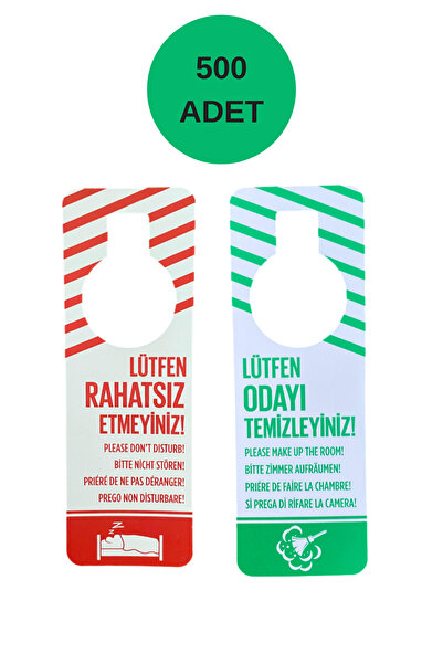otel bukleti Çift Taraflı DND Kapı Kolu Kartı (Rahatsız Etmeyin Odayı Temizle...