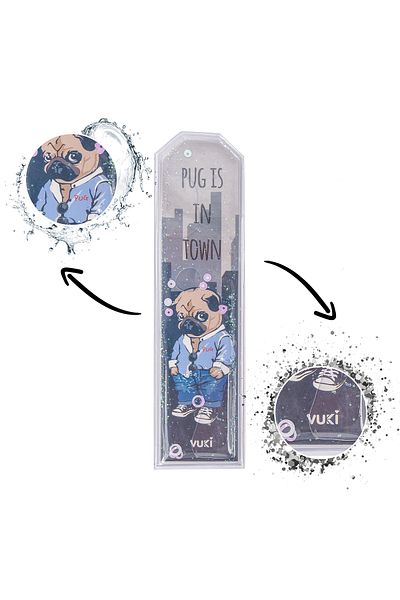 VUKİ Σελιδοδείκτης με μοτίβο σκύλου Glittery Water