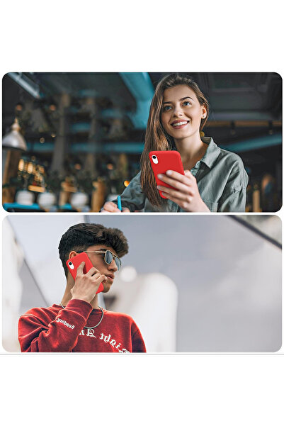 Merwish iPhone Xr Compatible Launch Silicone Case Cover with Velvet Logo Red