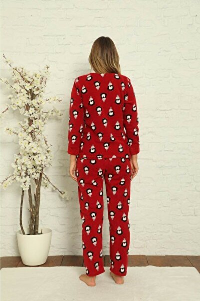 sharin Kadın Desenli Kışlık Polar Pijama Takımı 2f-1851