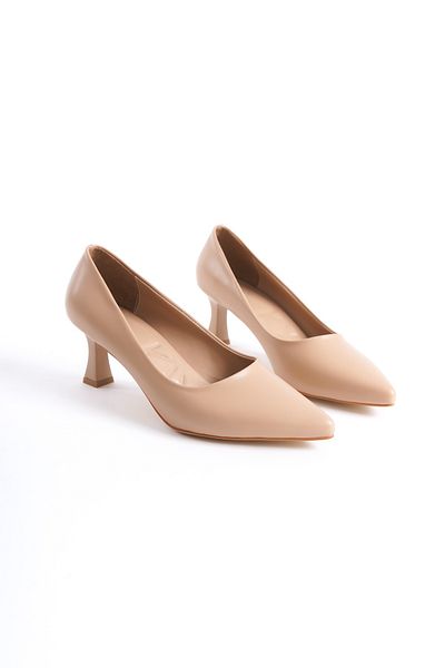 Modabuymus Nude Stiletto Low Goblet Heeled Shoes - Kandy