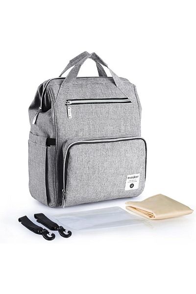 fulina Diaper Backpack Bag,Lightweight Waterproof,Durable Baby Diaper Bag for Baby Care,Gray