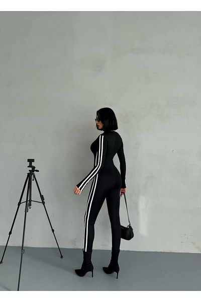 Gallogi Women's Body Performance Jumpsuit with Front Zipper