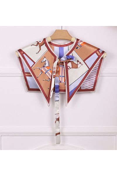 ElevaGlam Burgundy White Horse Patterned New Style Shoulder Shawl