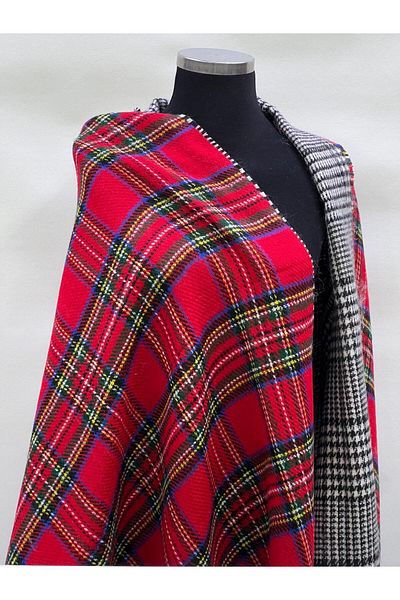 NURMAHREM Scarf Scooter Pattern Double-Sided Single Color Houndstooth Pattern Shoulder and Neck Scarf Quality Fabric