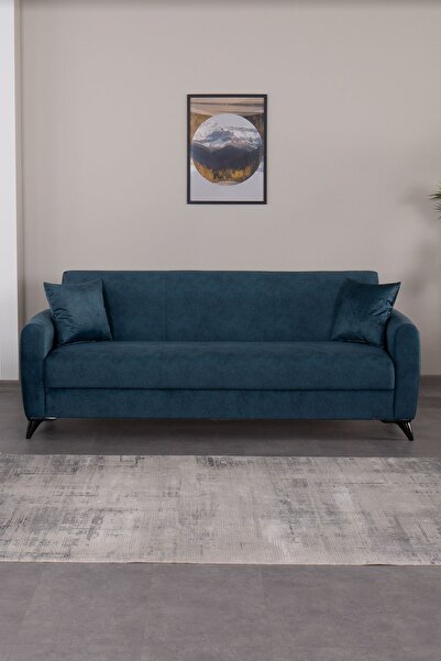 Kilim Mobilya Dove Üç Kişilik Yüksek Ayaklı Kanepe Mavi