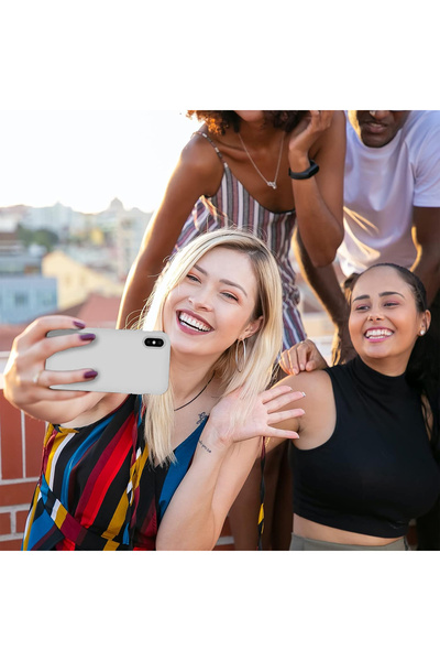 Merwish Apple iPhone Xsmax Compatible Velvet Logo Launch Silicone Case Cover Gray