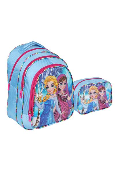 Relaxion Geantă de școală primară cu model Frozen albastru cu cutie de prânz 1311-5