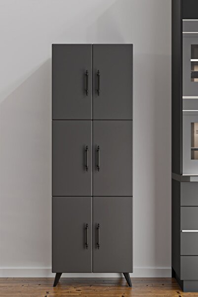 AEKA AE-3010 Nehir Antrasit Gri Çok Amaçlı Mutfak Dolabı & Banyo Dolabı, Kile...