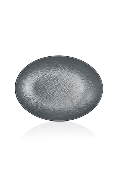 Külsan Melamine serving oval plate, size 35 cm gray color