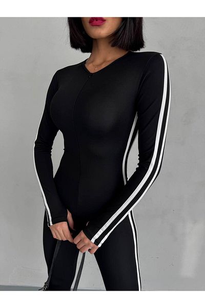 Gallogi Women's Body Performance Jumpsuit with Front Zipper