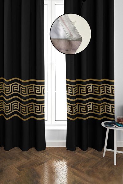 Doruklar Home Collection Blackout Light Proof Blackout High Quality Background Curtain 140 X 270